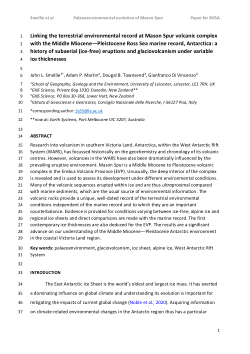 Linking the terrestrial environmental record at Mason Spur volcanic complex with the middle Miocene–Pleistocene Ross Sea marine record, Antarctica: A history of subaerial (ice-free) eruptions and glaciovolcanism under variable ice thicknesses