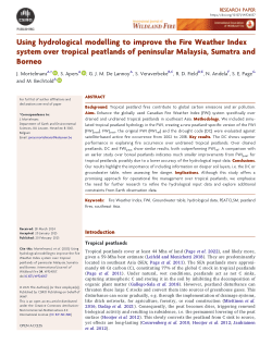 Using hydrological modelling to improve the Fire Weather Index system over tropical peatlands of peninsular Malaysia, Sumatra and Borneo