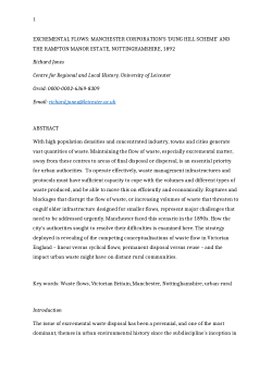 Excremental Flows: Manchester Corporation's 'Dung Hill Scheme' and the Rampton Manor Estate, Nottinghamshire 1892