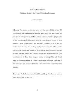 ‘Like a velvet whisper’: Nikki van der Zyl – The Voice of James Bond's Women