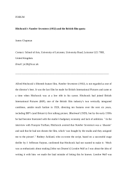 Hitchcock’s
            <i>Number Seventeen</i>
            (1932) and the British Film Quota