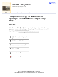 Geology, natural theology, and the revision of an Egyptological classic: from Biblical Deluge to ice age theory