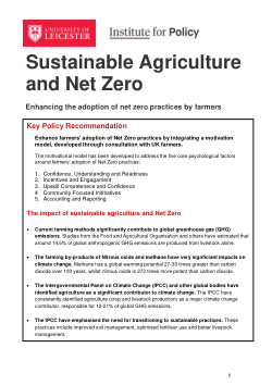Sustainable Agriculture and Net Zero