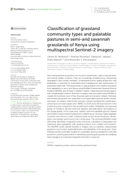 Classification of grassland community types and palatable pastures in semi-arid savannah grasslands of Kenya using multispectral Sentinel-2 imagery