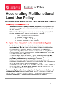 Accelerating Multifunctional Land Use Policy