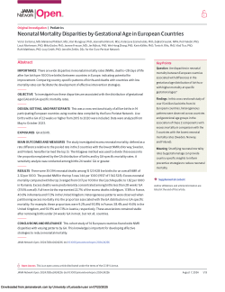 Neonatal Mortality Disparities by Gestational Age in European Countries