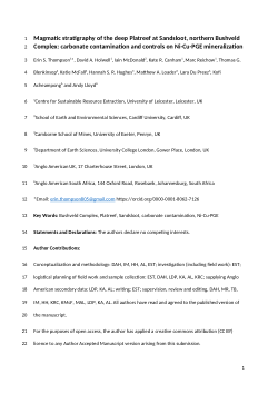 Magmatic Stratigraphy of the Deep Platreef at Sandsloot, Northern Bushveld Complex: Carbonate Contamination and Controls on Ni-Cu-Platinum Group Element Mineralization