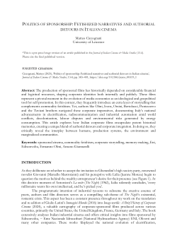 Politics of sponsorship: Fetishized narratives and authorial detours in Italian cinema