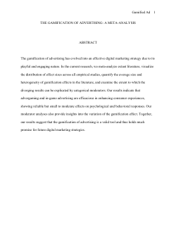 The Gamification of Advertising: A Meta-Analysis