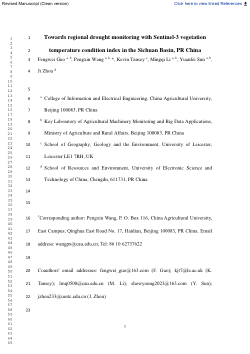 Towards regional drought monitoring with Sentinel-3 vegetation temperature condition index in the Sichuan Basin, PR China
