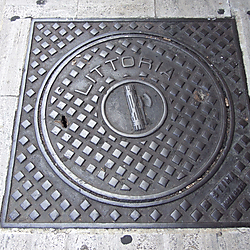 Latina (Littoria) manhole cover lettering version 2
