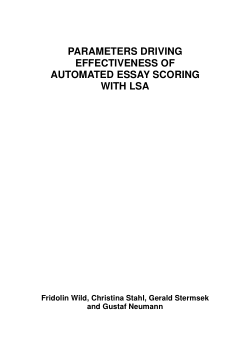 parameters driving effectiveness of automated essay scoring automated essay scoring