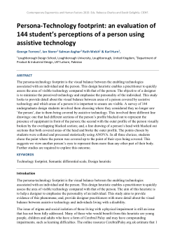 Persona-Technology footprint: an evaluation of 144 student’s perceptions of a person using assistive technology
