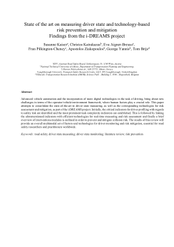 State Of The Art On Measuring Driver State And Technology Based Risk Prevention And Mitigation Findings From The I Dreams Project