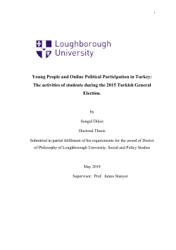 Young people and online political participation in Turkey: the activities of students during the 2015 Turkish general election