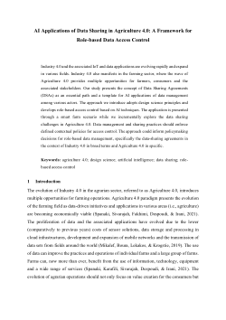 AI applications of data sharing in agriculture 4.0: A framework for role-based data access control