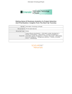 Making sense of business analytics in project selection and prioritisation: Insights from the start-up trenches