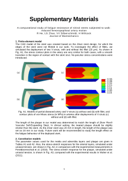 Supplementary Information files for A computational study of fatigue resistance of nitinol stents subjected to walk‐induced femoropopliteal artery motion