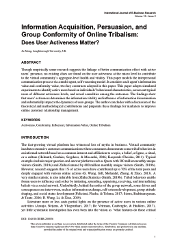 Information acquisition, persuasion, and group conformity of online tribalism: does user activeness matter?