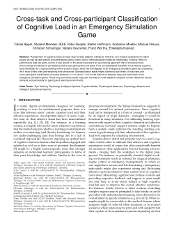 Cross-task and cross-participant classification of cognitive load in an emergency simulation game