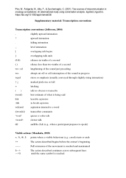 Supplementary Information Files for- Two sources of miscommunication in oncology consultations: An observational study using conversation analysis