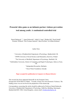 Prosocial video game as an intimate partner violence prevention tool among youth: A randomised controlled trial