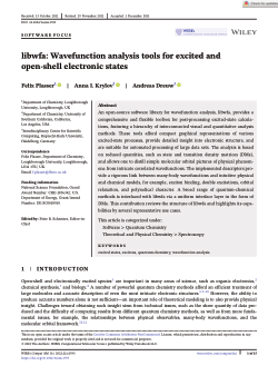 libwfa: Wavefunction analysis tools for excited and open‐shell electronic states