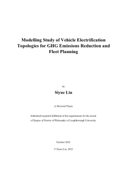 Modelling study of vehicle electrification topologies for GHG emissions reduction and fleet planning