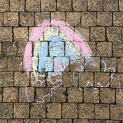 Rainbow Chalk Drawings, Eagle Recreation Ground and Play Area, Leamington Spa