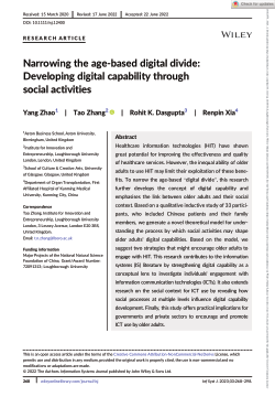 Narrowing the age-based digital divide: Developing digital capability through social activities
