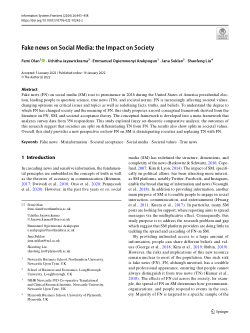 Fake news on social media: the impact on society