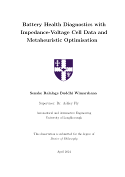 Battery health diagnostics with impedance-voltage cell data and metaheuristic optimisation