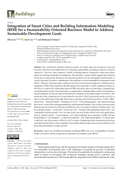 Integration of smart cities and Building Information Modeling (BIM) for a sustainability oriented business model to address Sustainable Development Goals