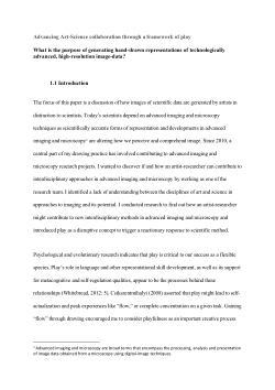 Advancing art–science collaboration through a framework of play: What is the purpose of generating hand-drawn representations of technologically advanced, high-resolution image-data?