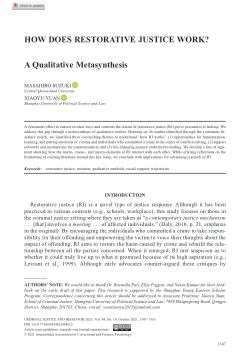 How does restorative justice work? A qualitative metasynthesis
