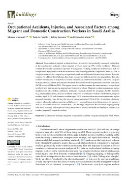 Occupational accidents, injuries, and associated factors among migrant and domestic construction workers in Saudi Arabia