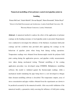 Numerical modelling of hot polymer-coated steel pipeline joints in bending