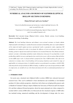 Numerical analysis and design of slender elliptical hollow sections in bending