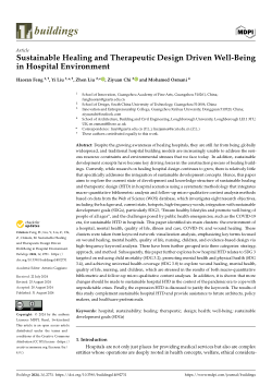 Sustainable healing and therapeutic design driven well-being in hospital environment