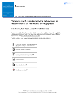 Validating self-reported driving behaviours as determinants of real-world driving speeds