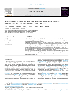 Ice vests extend physiological work time while wearing explosive ordnance disposal protective clothing in hot and humid conditions