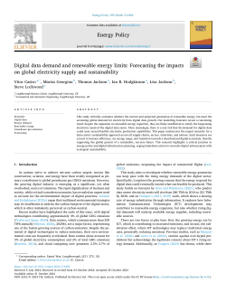 Digital data demand and renewable energy limits: Forecasting the impacts on global electricity supply and sustainability