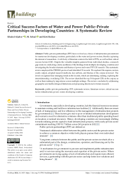 Critical success factors of water and power public–private  partnerships in developing countries: A systematic review