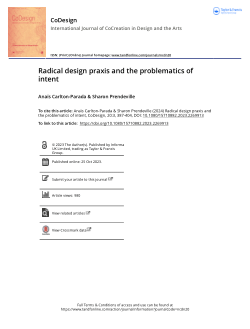 Radical design praxis and the problematics of intent