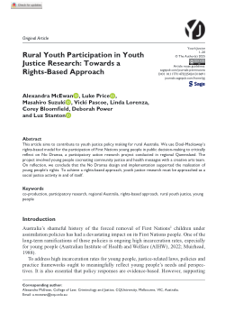 Rural youth participation in youth justice research: Towards a rights-based approach