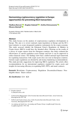 Harmonising cryptocurrency regulation in Europe: opportunities for preventing illicit transactions