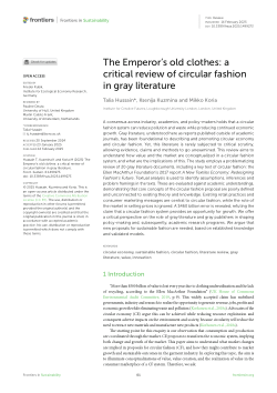 The Emperor’s old clothes: a critical review of circular fashion in gray literature