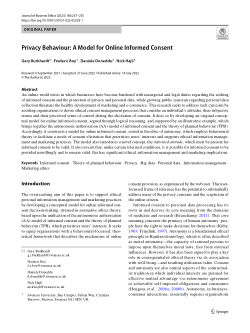 Privacy behaviour: A model for online informed consent
