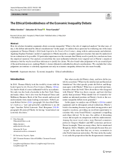 The ethical embeddedness of the economic inequality debate
