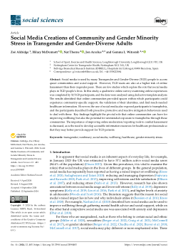 Social media creations of community and gender minority stress in transgender and gender diverse adults.